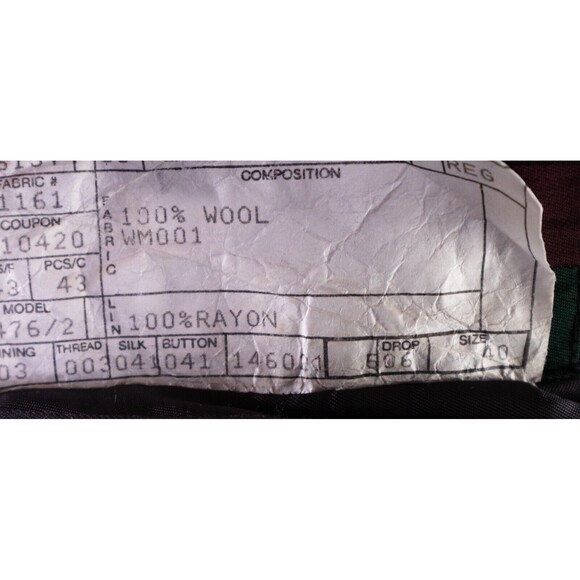 VTG Joseph Abboud Blazer Mens Sport Jacket 40S USA Wool Plaid Light Brown Grey - Picture 13 of 14